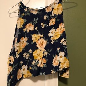 NWOT Floral, backless crop top